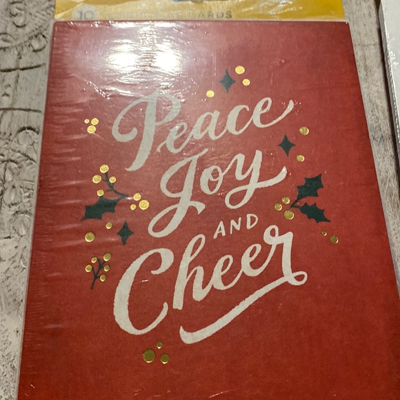 20 American Greetings Holiday Christmas cards Peace Joy & Cheer red gold foil - Picture 6 of 6